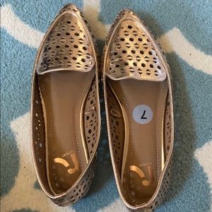 Rose gold report flats